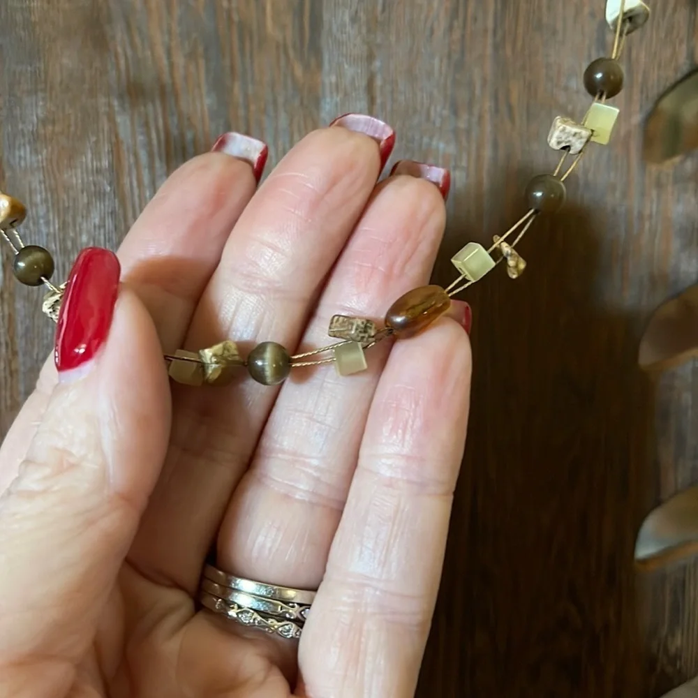 Lia Sophia Earth Tones Beaded Necklace